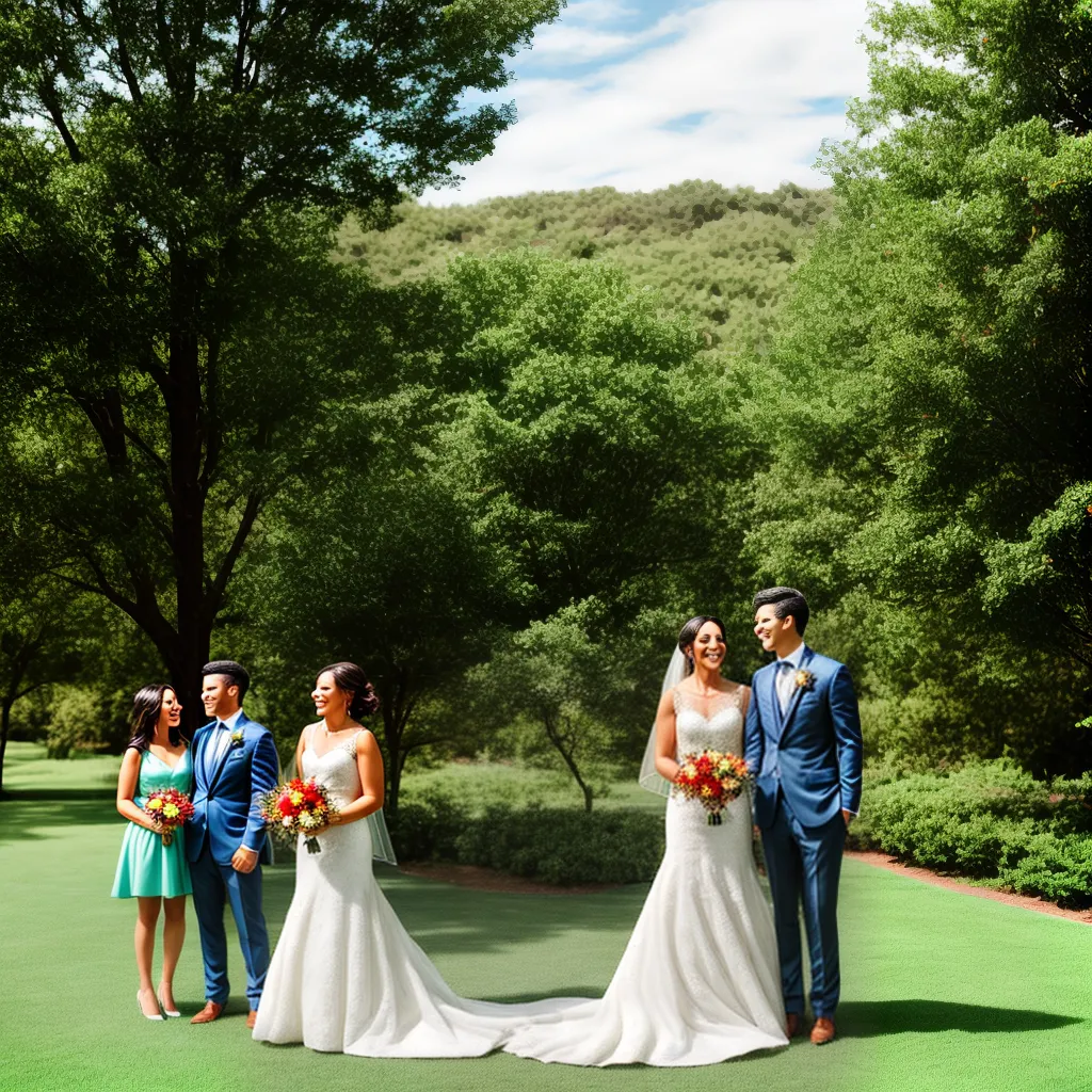casais diversos casamento ao ar livre
