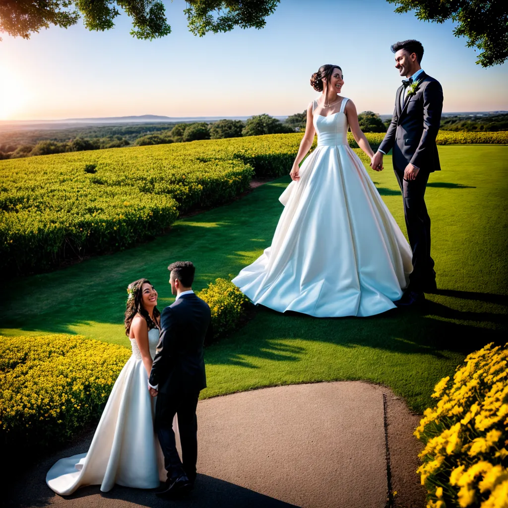 casal noiva noivo natureza por do sol