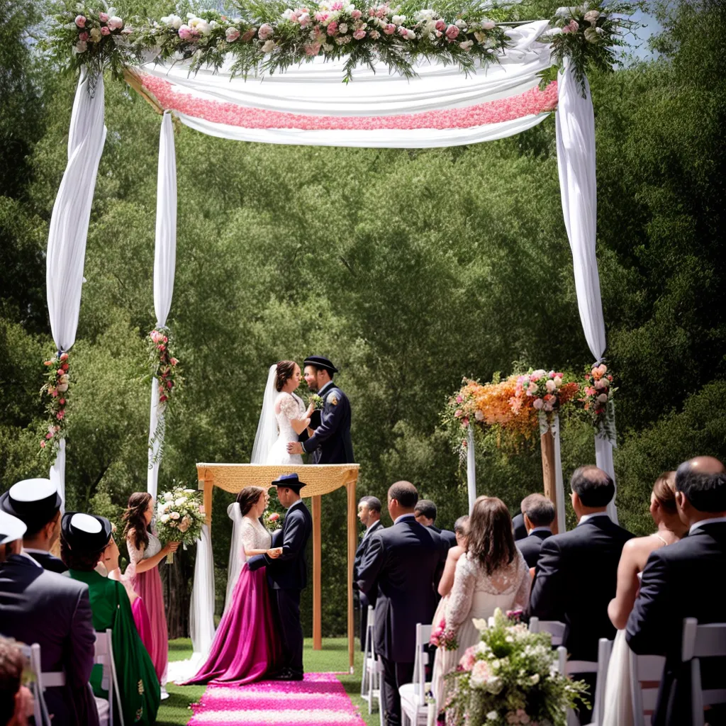 casamento judaico chuppah flores