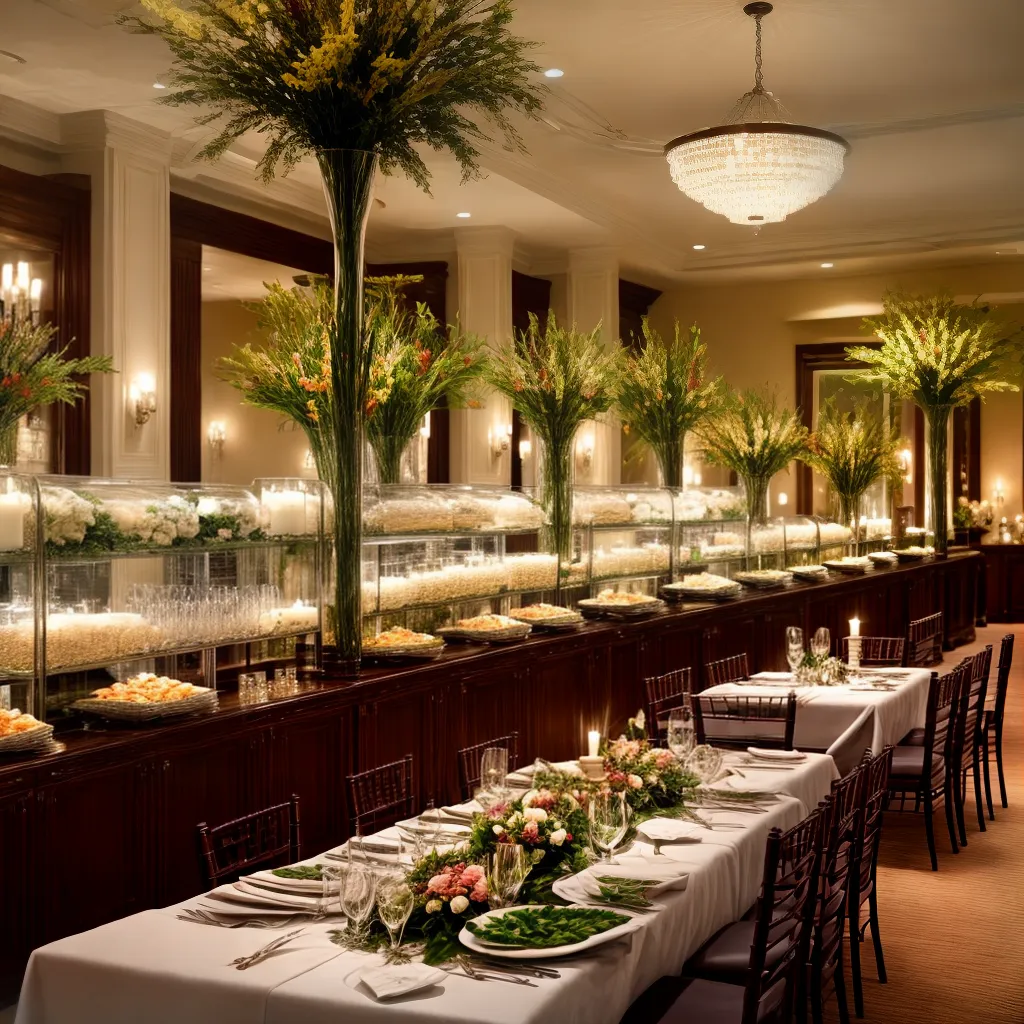 salao banquete decoracao elegante buffet
