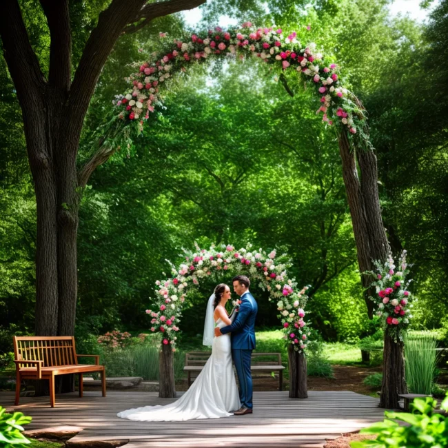 casamento ao ar livre jardim noivos arco reciclado