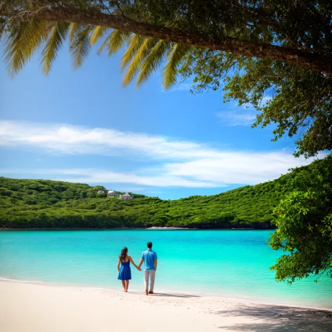 casal praia paraiso sustentavel
