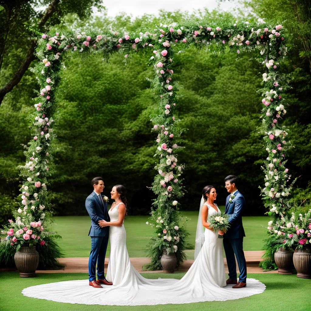casamento jardim arco madeira flores 1