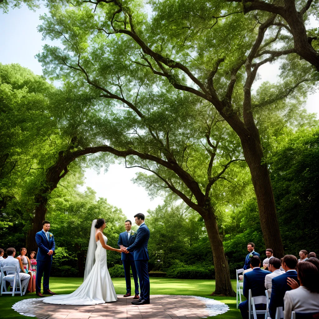 casamento ao ar livre noivos votos natureza