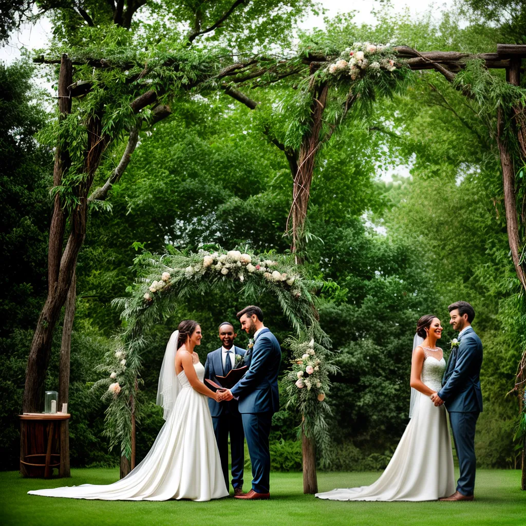 casamento ao ar livre jardim noivos arco flores 6