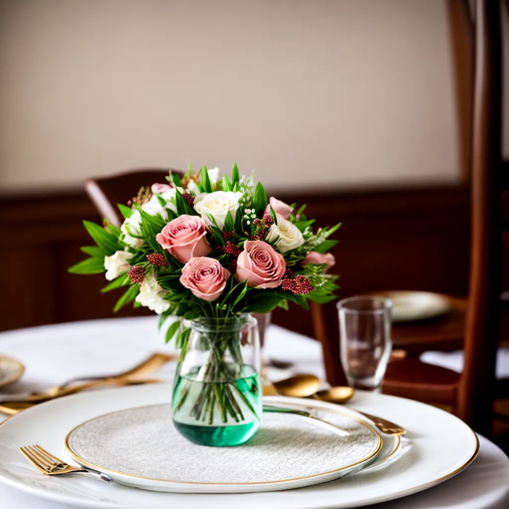 mesa casamento floral china minimalista