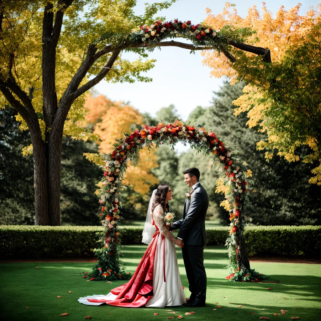casamento ao ar livre outono arco floral