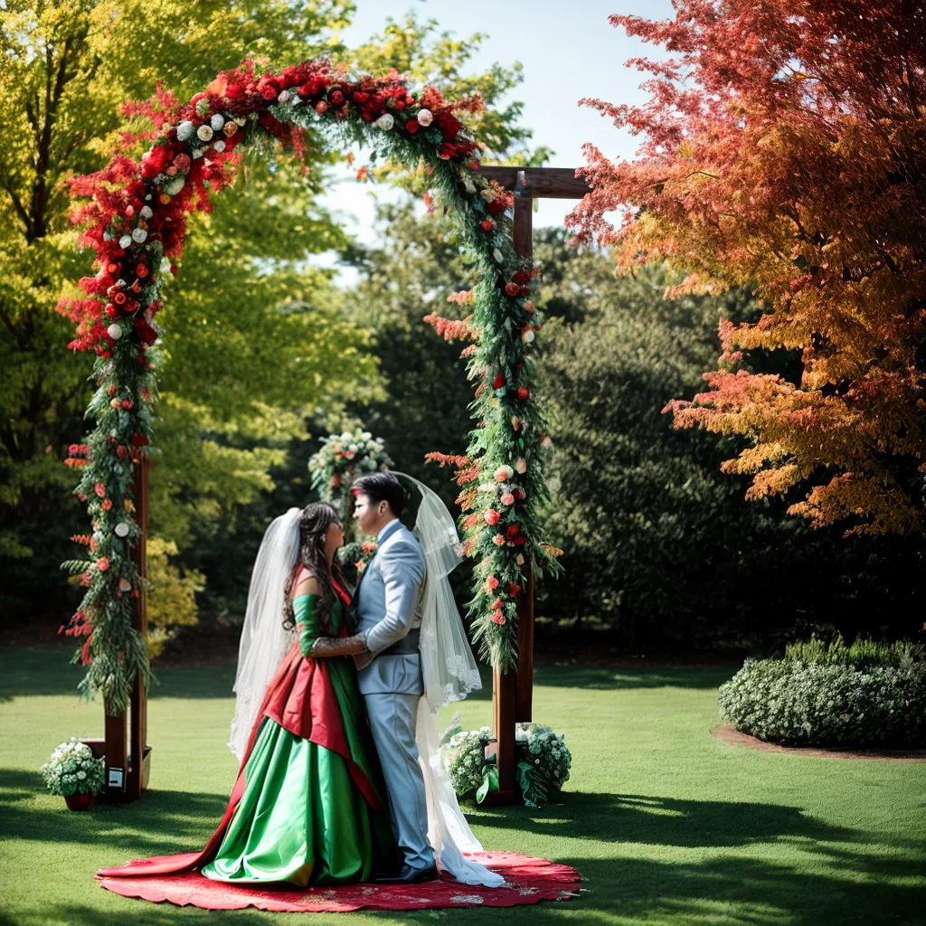 casamento ao ar livre outono folhas arco