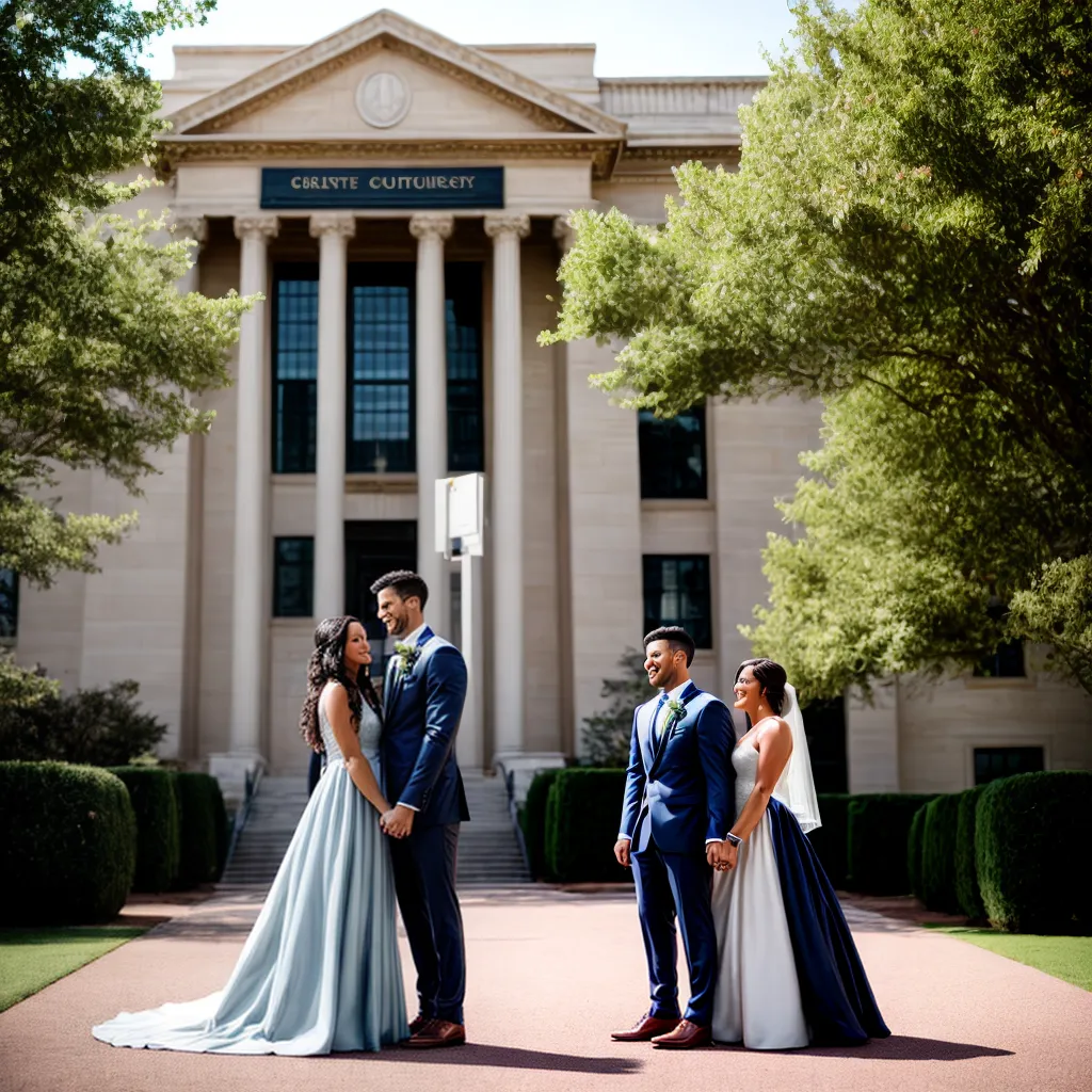 casal sorrindo casamento courthouse flores