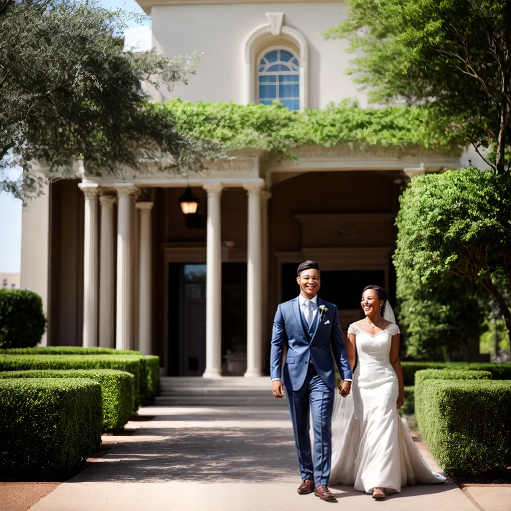 casal feliz casamento edificio governo