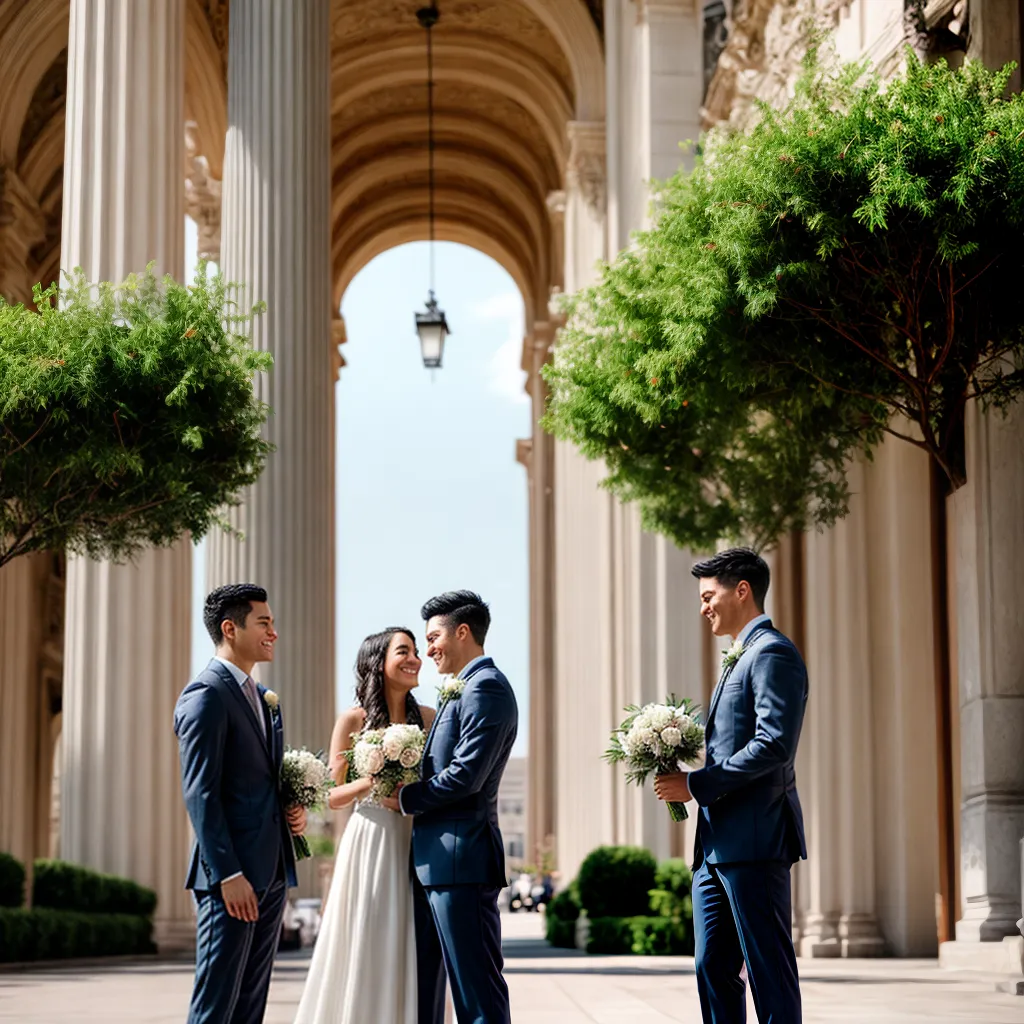casal noiva noivo casamento civil predio