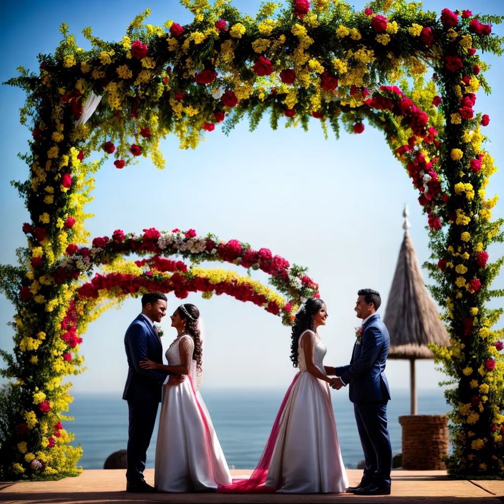 casamento arco decorado noivos tradicao