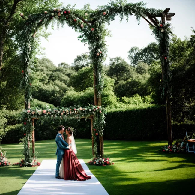 casamento ao ar livre noiva noivo jardim