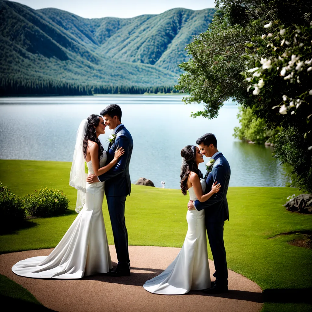 casamento ar lago peixes coloridos