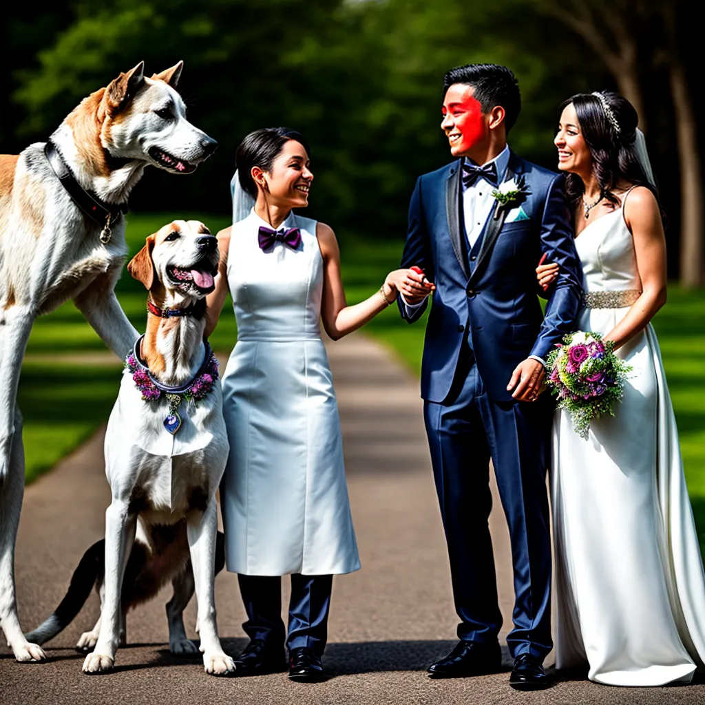 casamento pets noivos alegria