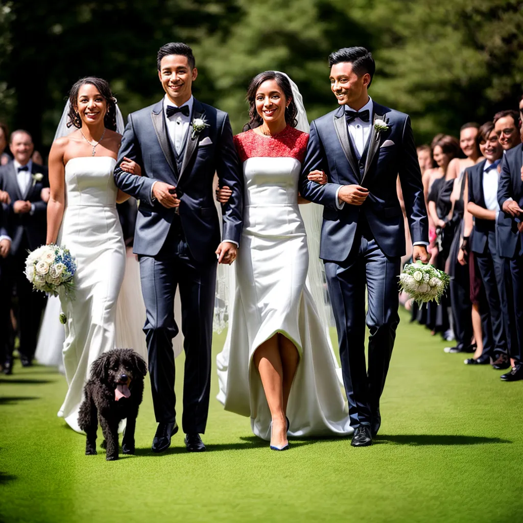 casal noiva noivo cachorro casamento