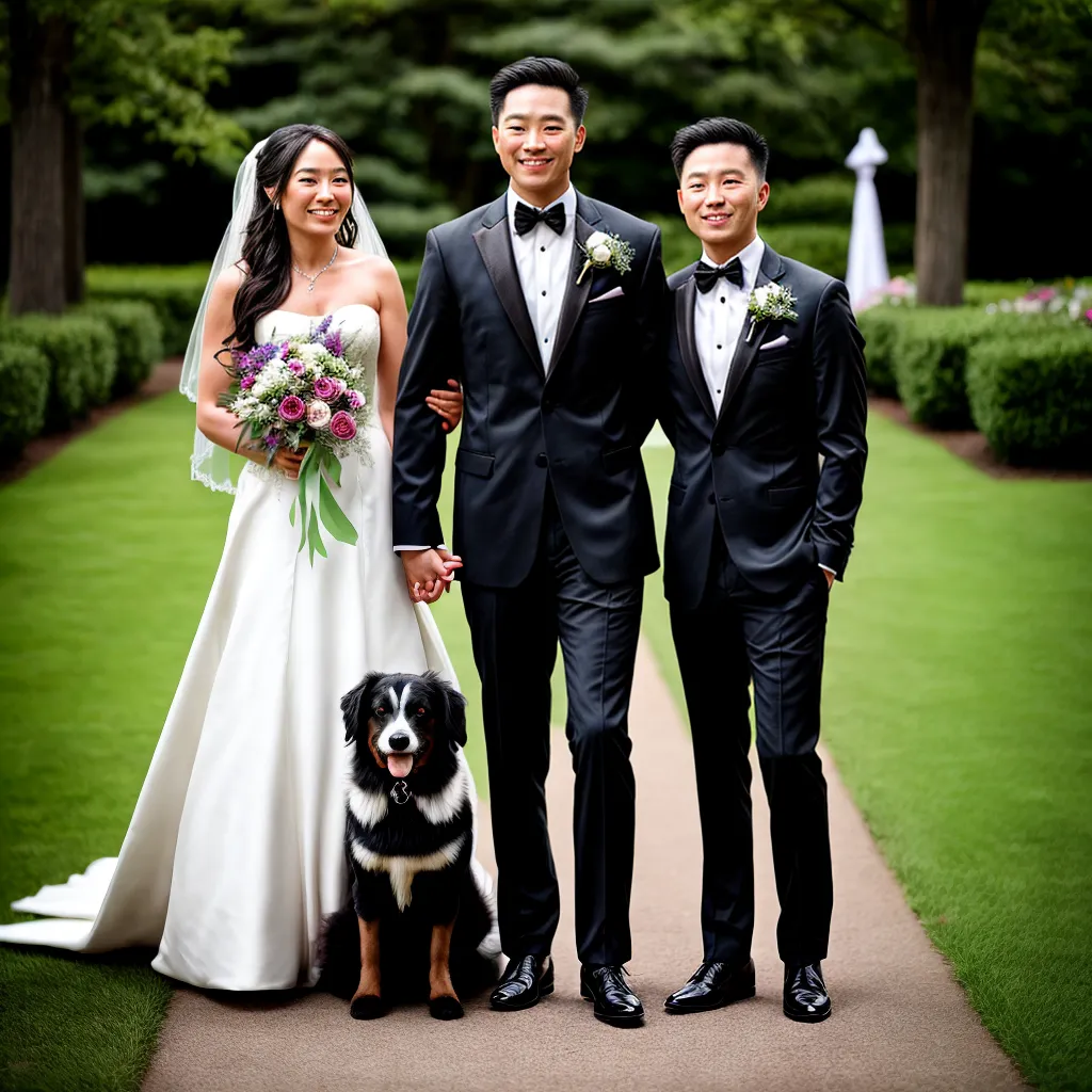 casamento jardim noiva cachorro