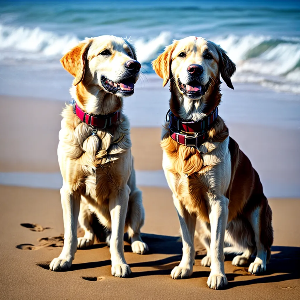 golden retriever floral collar praia