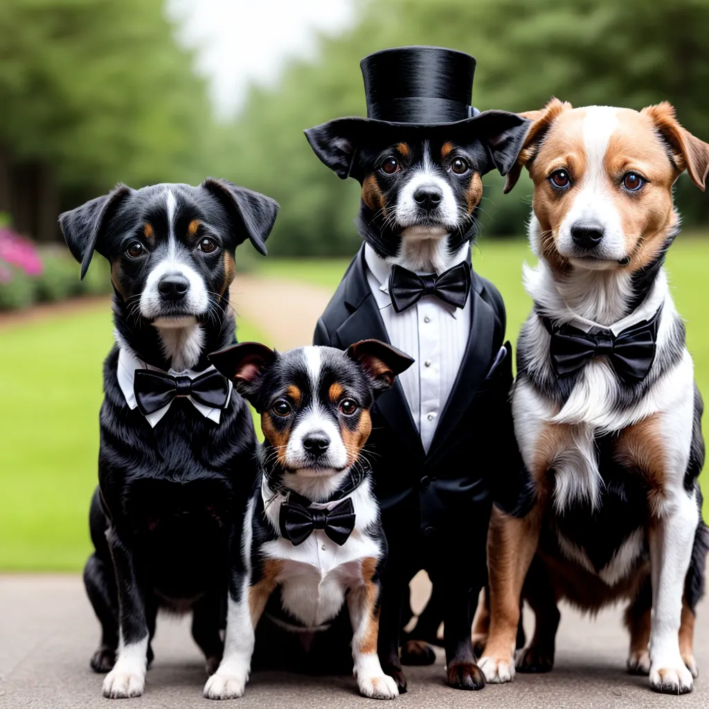 cachorro tuxedo casamento noivos