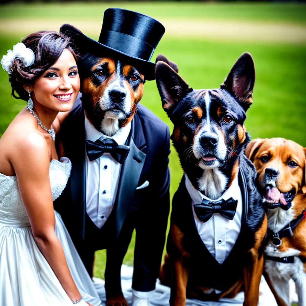 cachorro tuxedo noiva sorriso