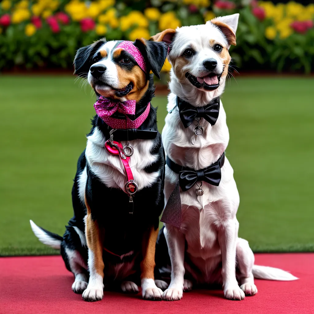 cachorro vestido tapete floral casamento