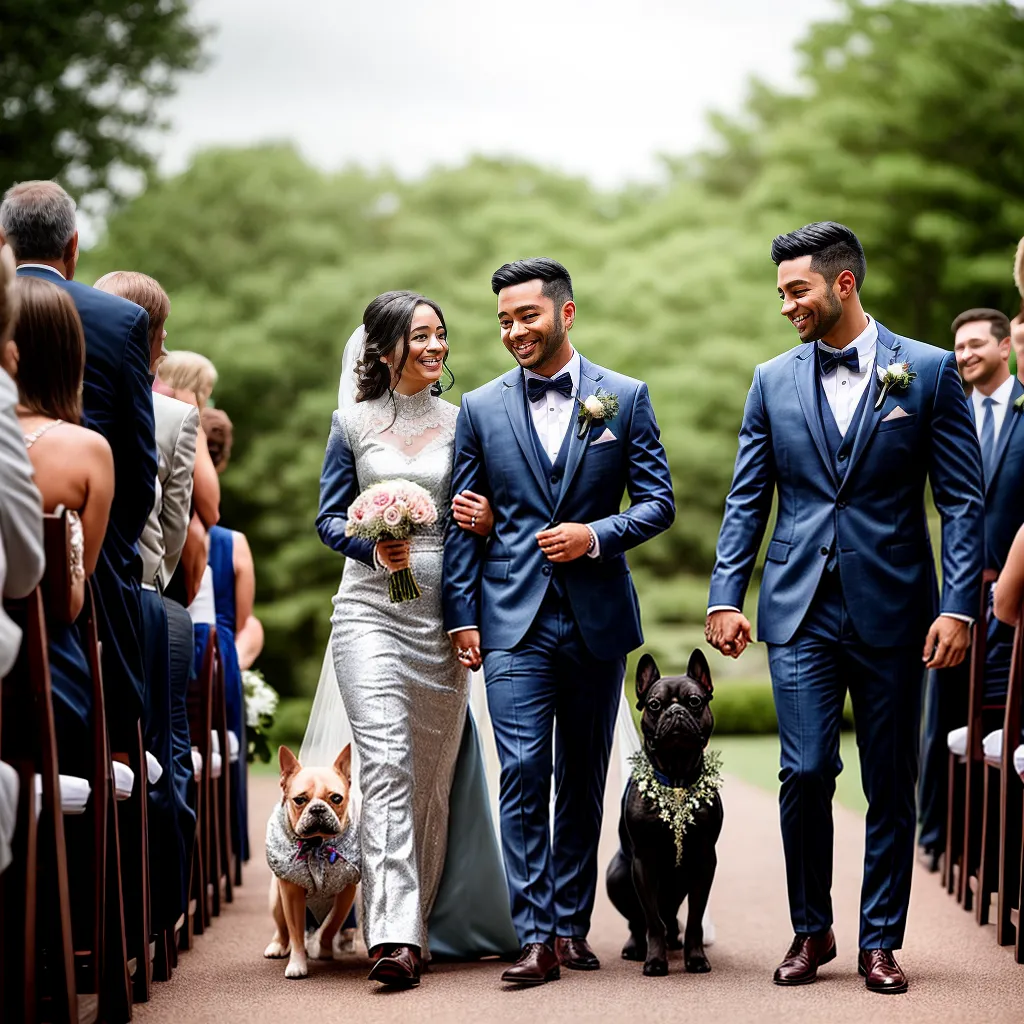 casamento ao ar livre casal amigos familia cachorro