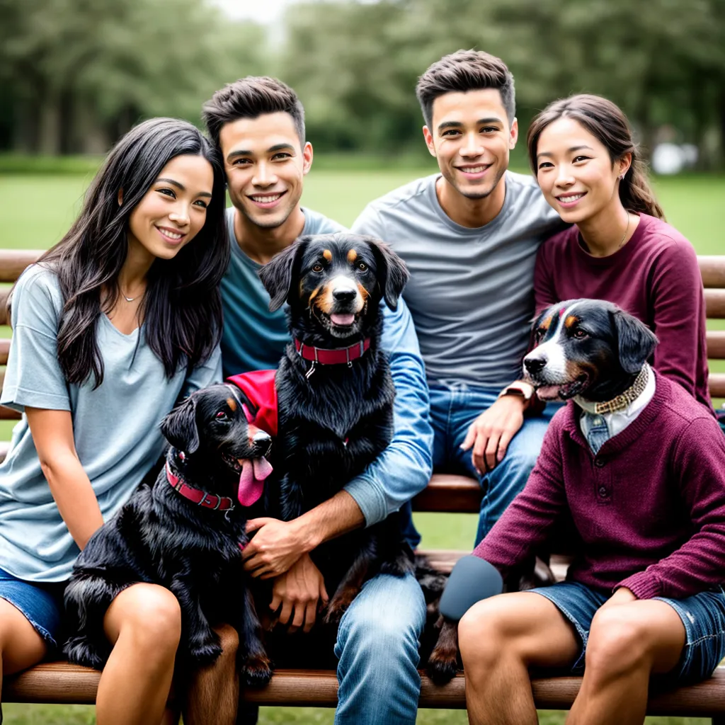 casal sorrindo cachorro parque