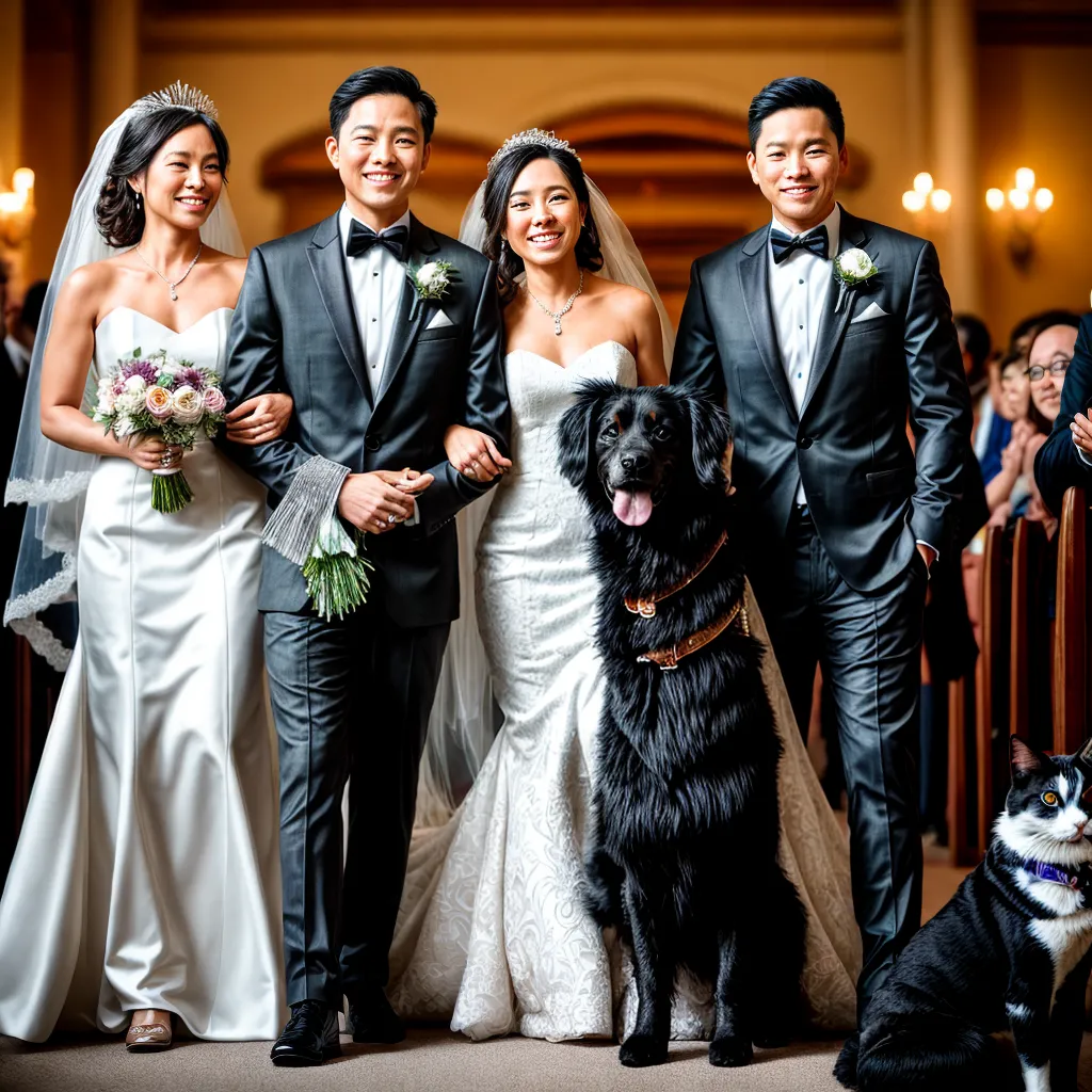 casamento casal pets amor alegria