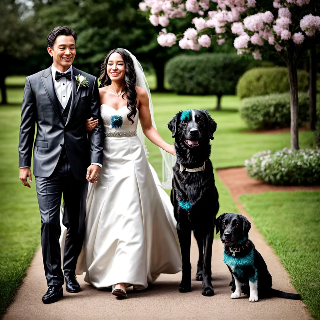 casamento ao ar livre cachorro ternos