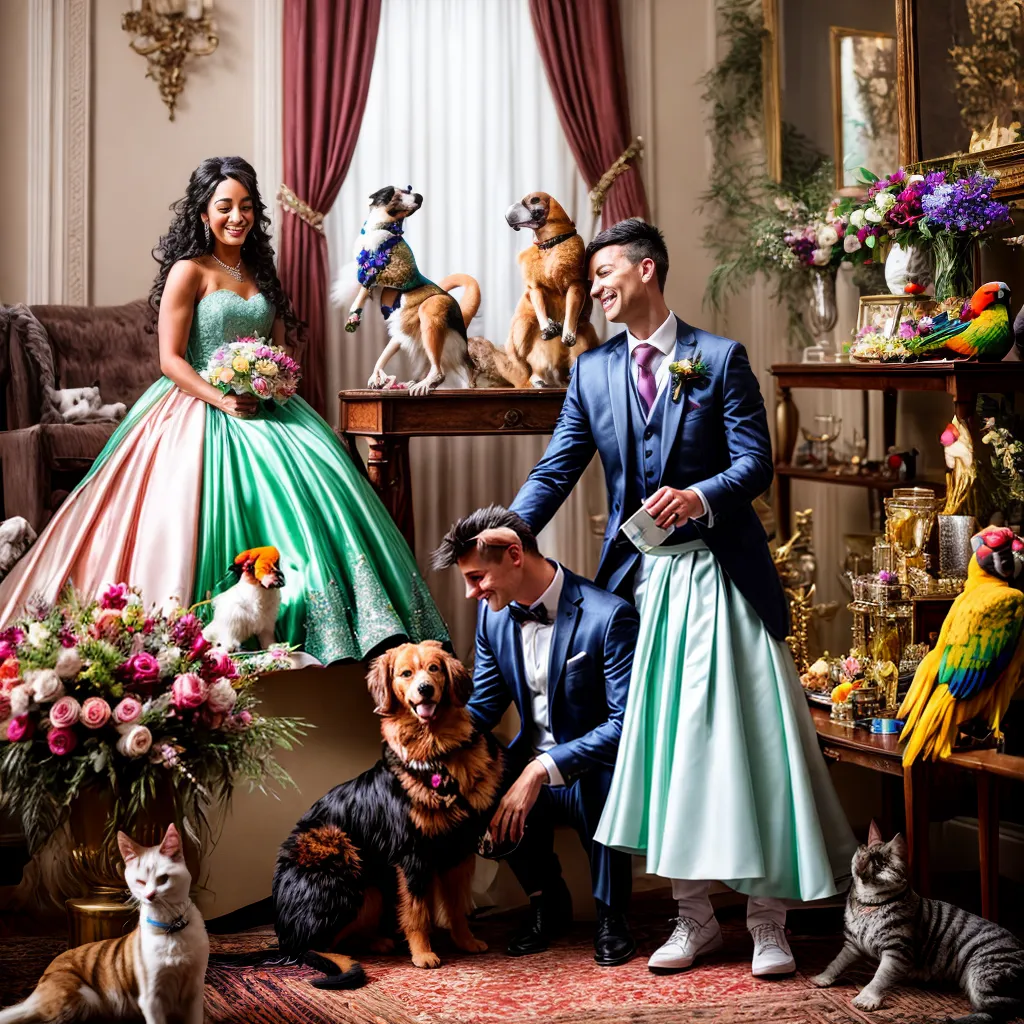 casamento pets caos ilustracao comica