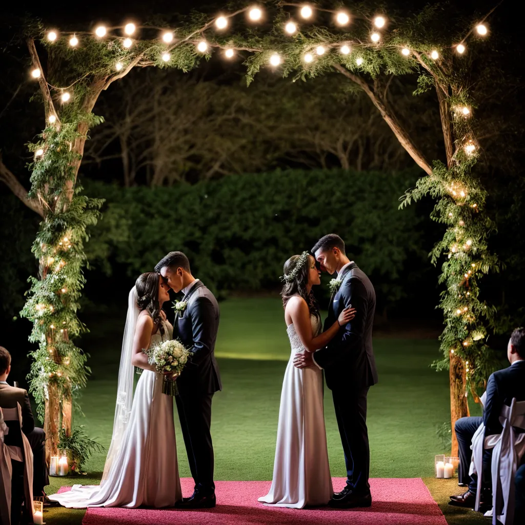 casamento civil intimo luzes flores arco