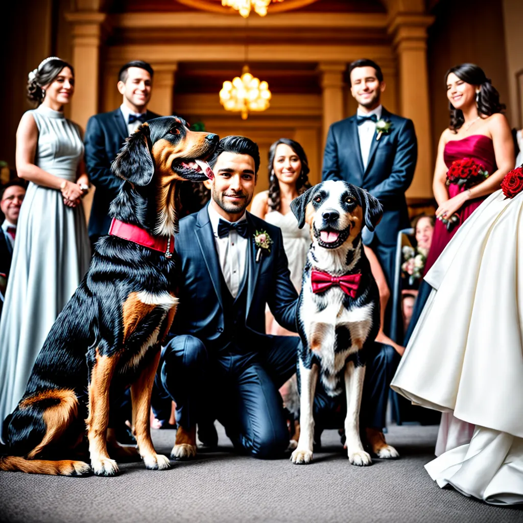 casamento noiva noivo cachorro laco