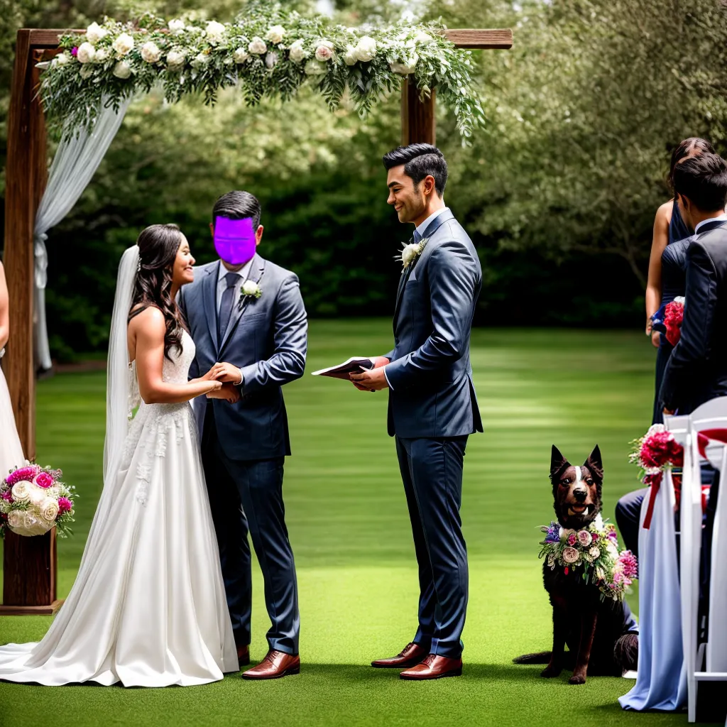 casamento ar livre casal votos cachorro 1