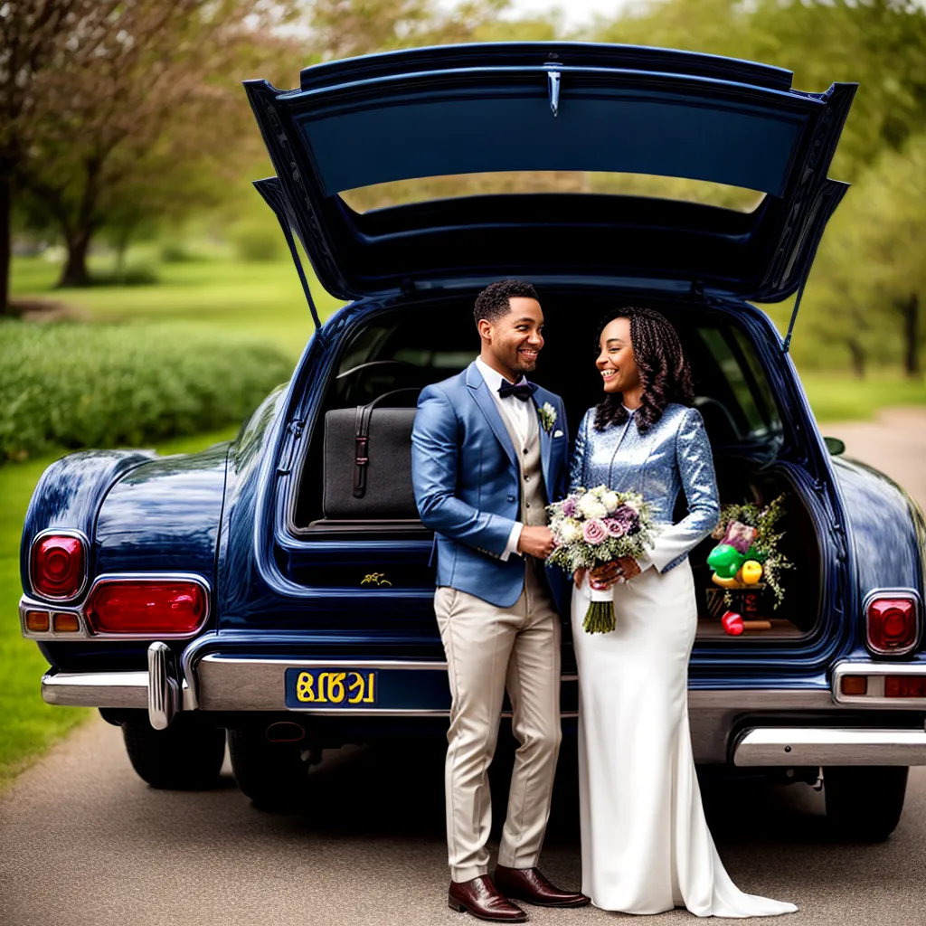 casal noiva noivo carro antigo pet