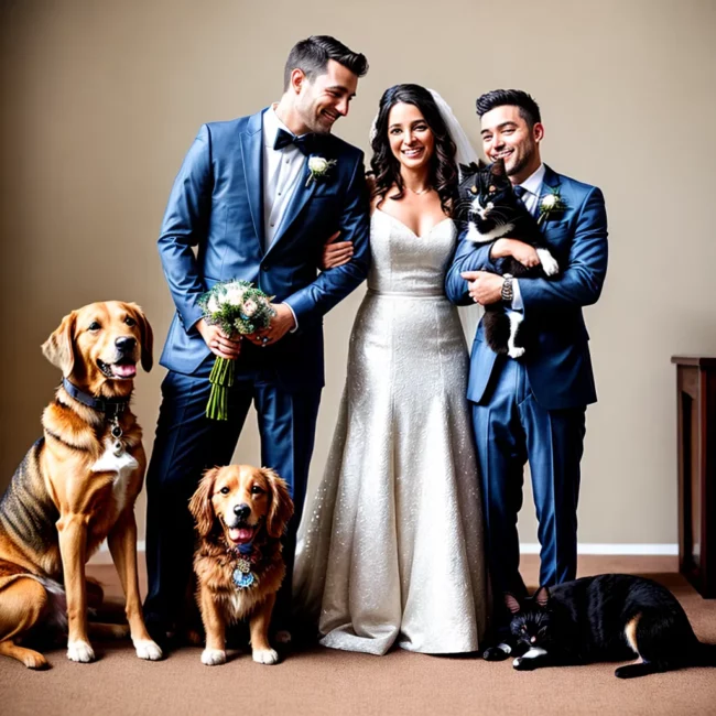 casamento casal animais estimacao felizes casamento casal animais estimacao felizes