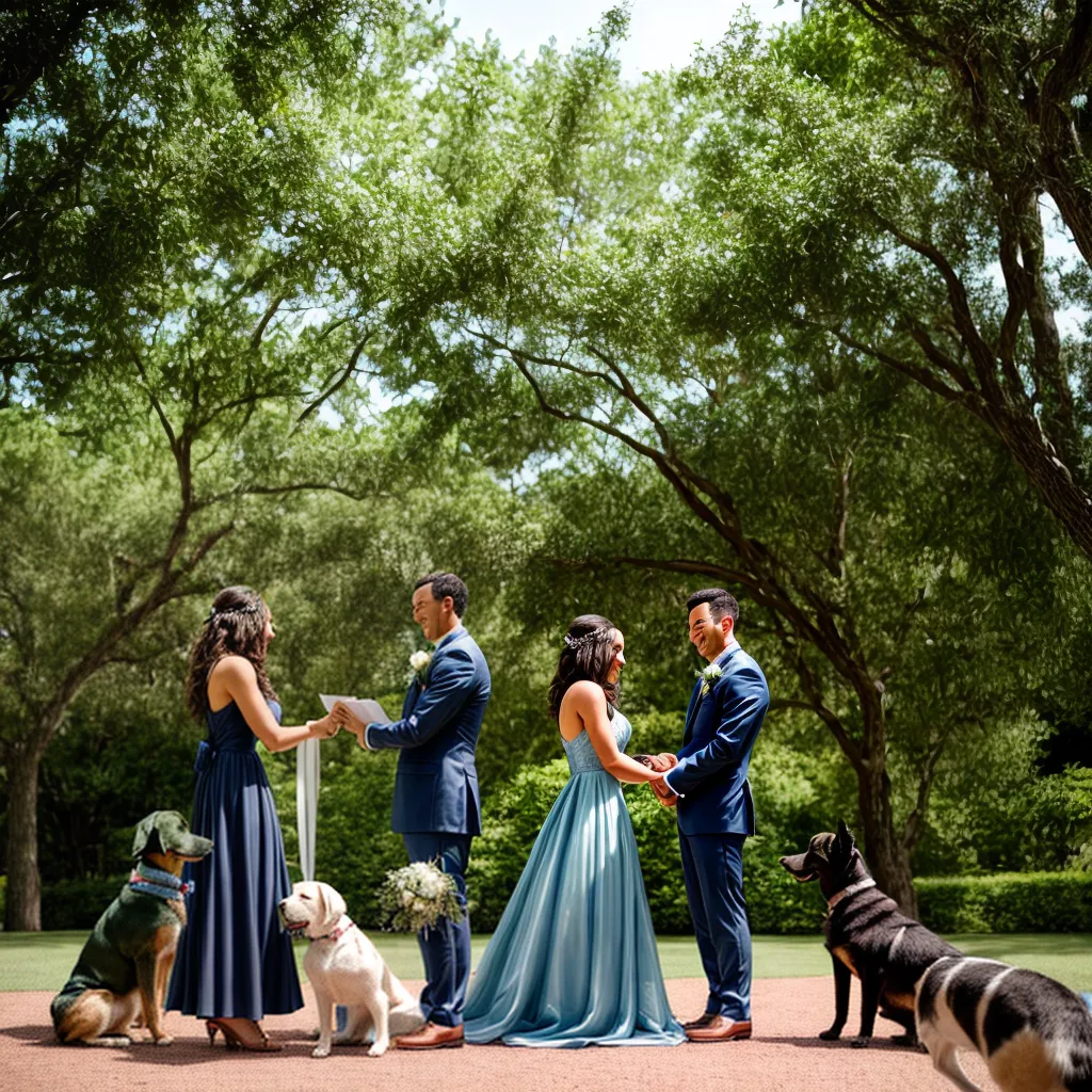 casamento ao ar livre casal petsitter cuidado