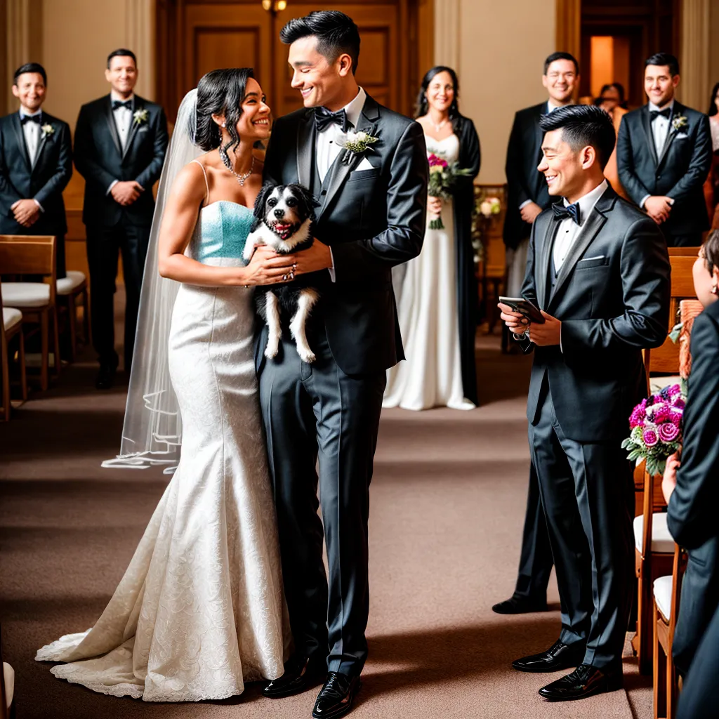 casamento casal amor pet ternura