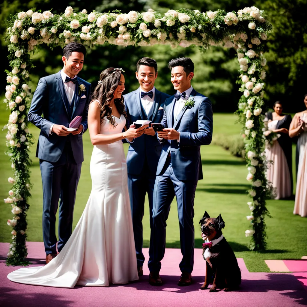 casamento ar livre noivos arco floral pet 1