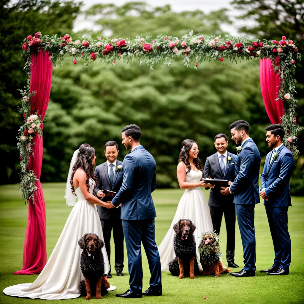 casamento ar livre cerimonia cachorros ternura