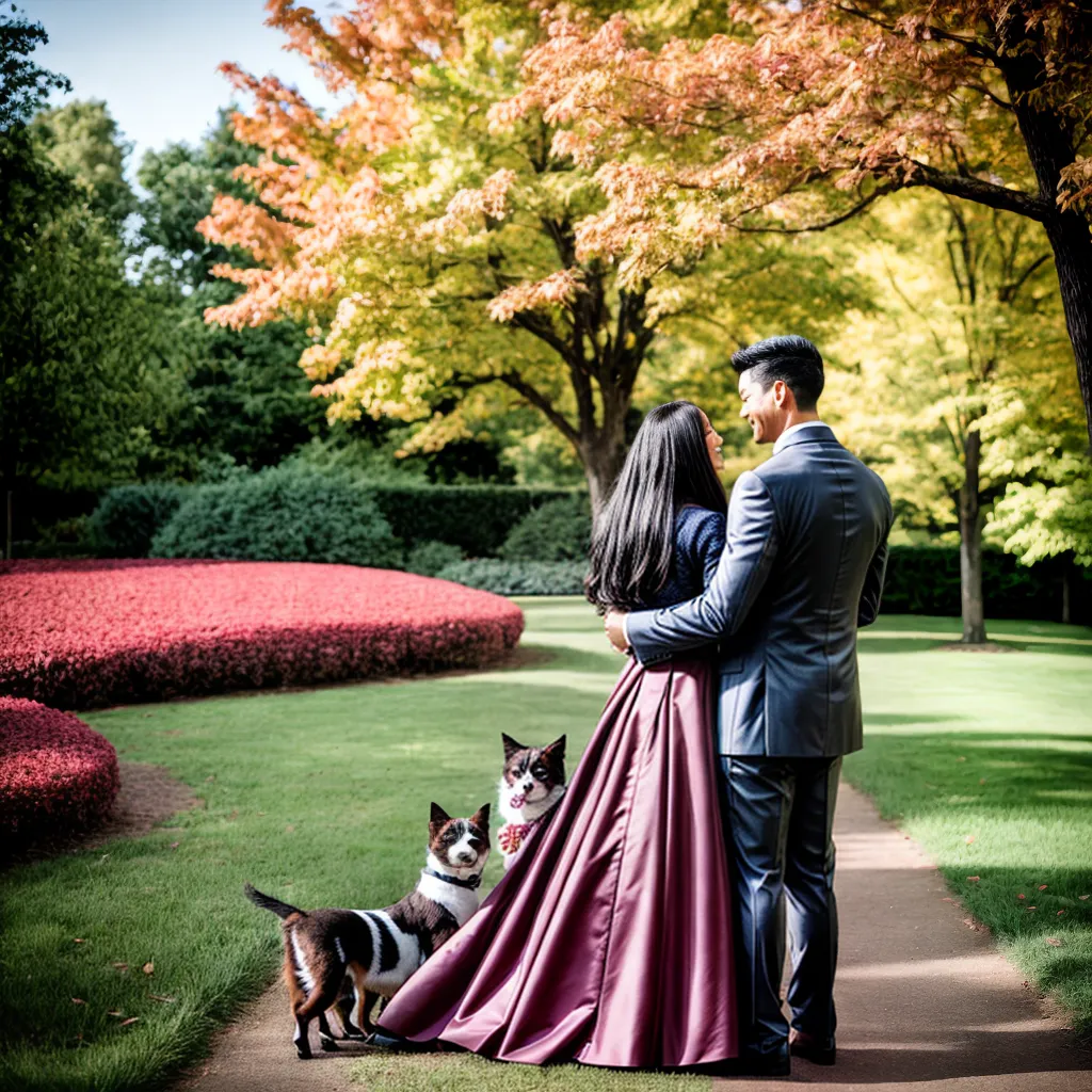 casamento ao ar livre outono casal pets casamento ao ar livre outono casal pets