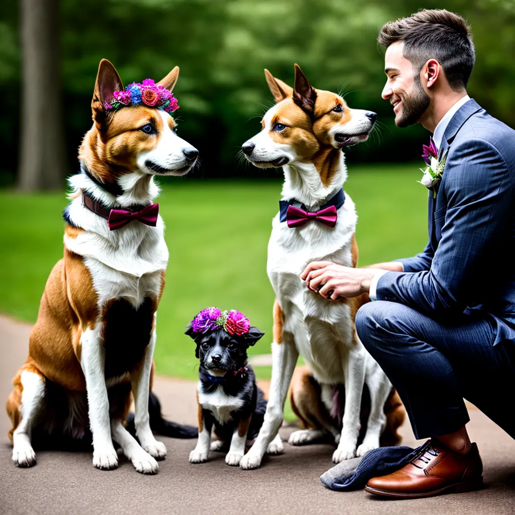 casamento noivos pets fofos