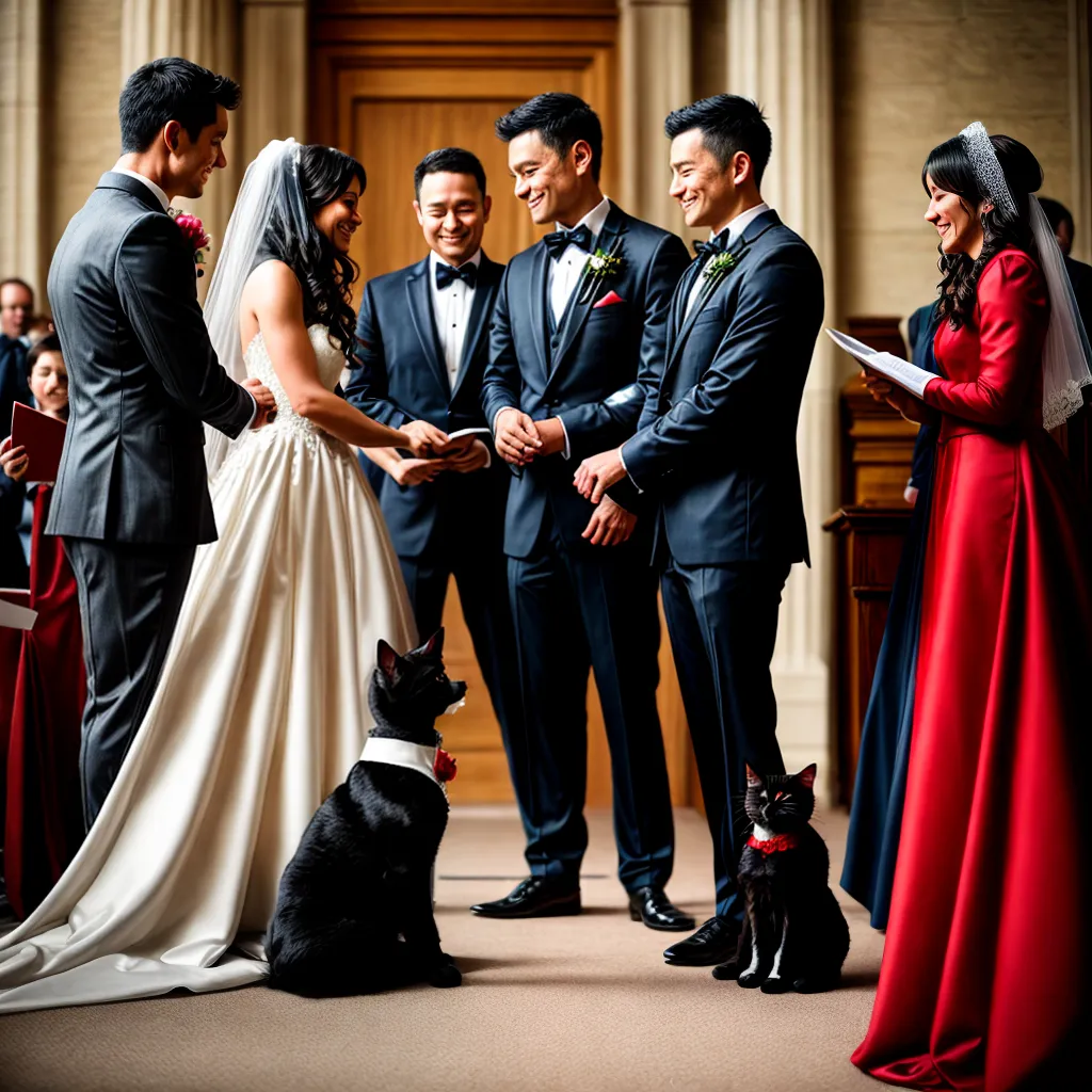 casamento casal pets ternura