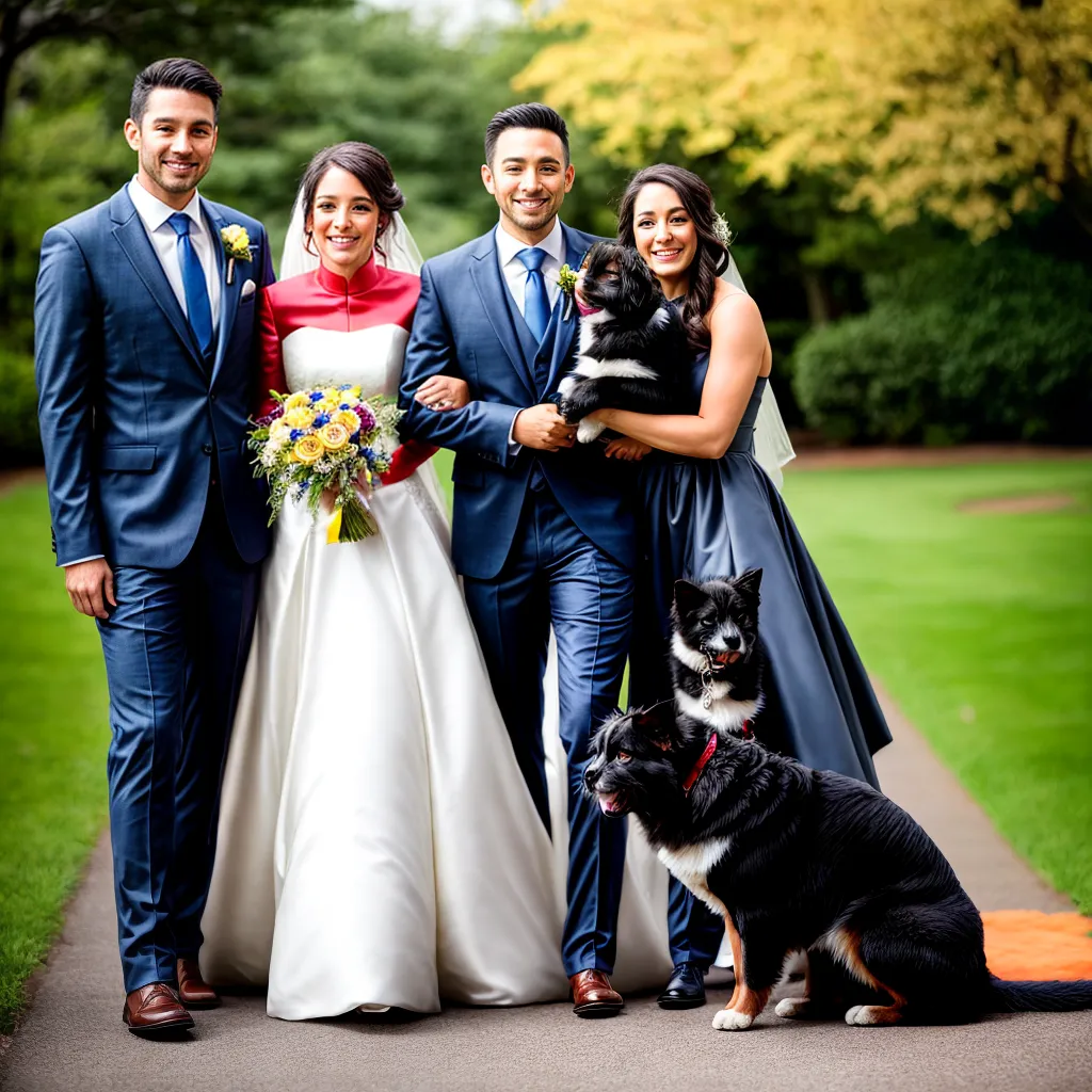 casal noiva noivo pets casamento