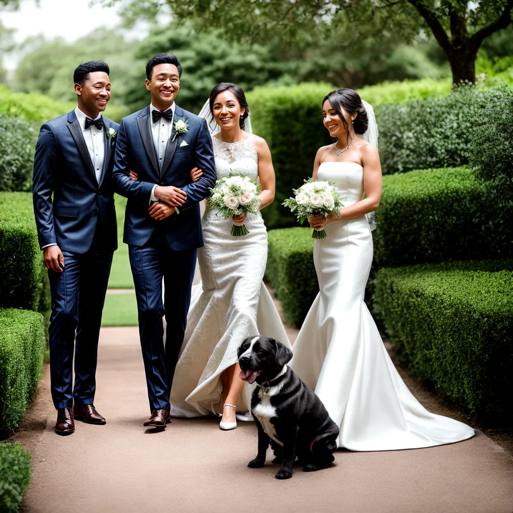 casal jardim casamento pet feliz