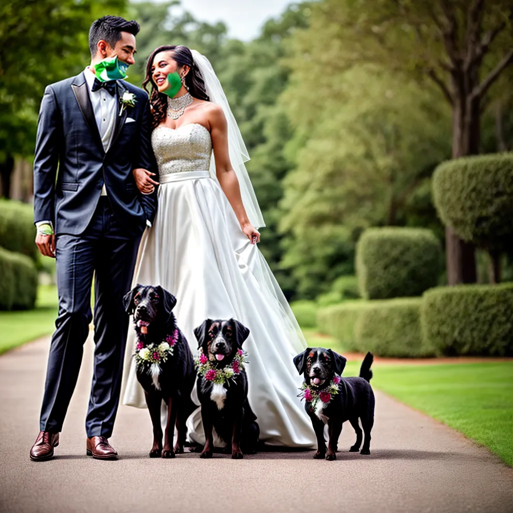 casal alegre natureza cachorro casamento