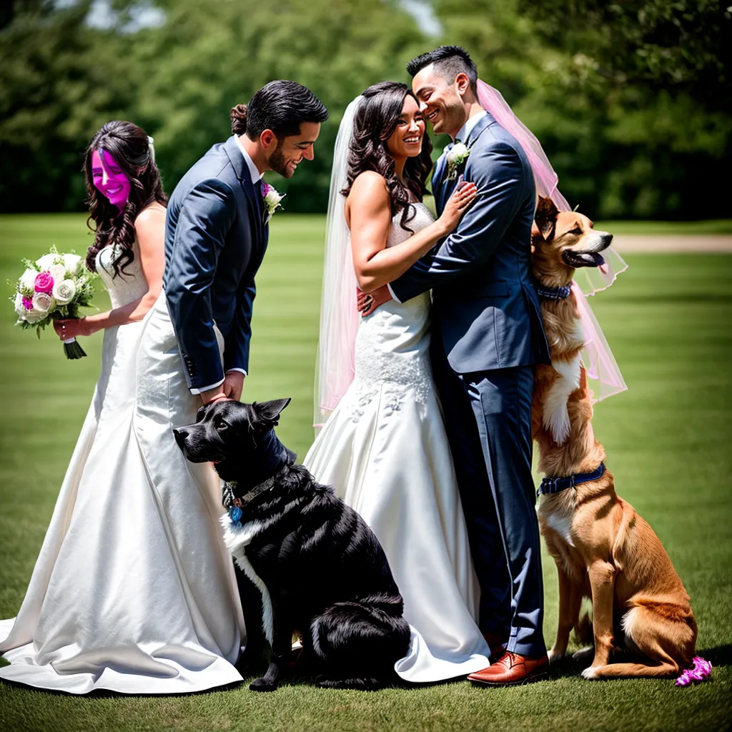 casal noiva noivo cachorro casamento