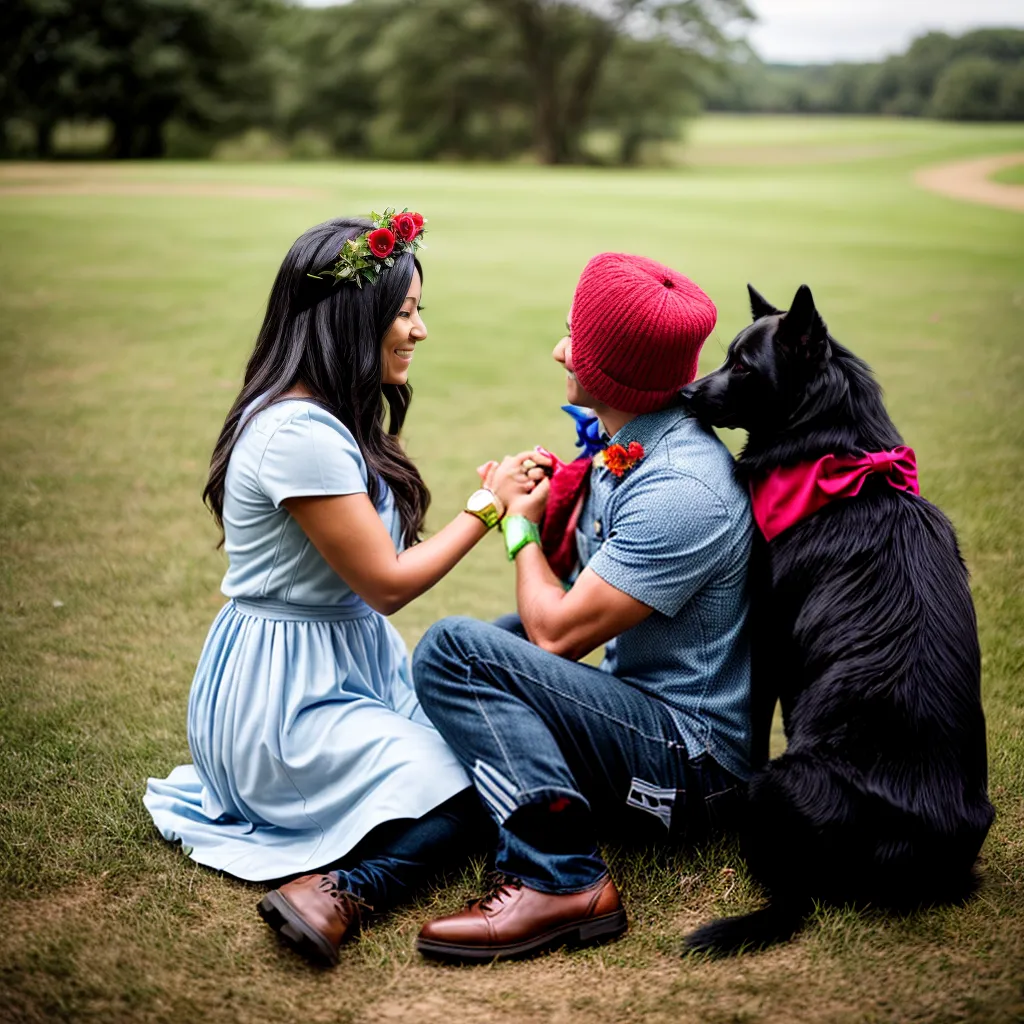 casal ao ar livre pet fotos noivado