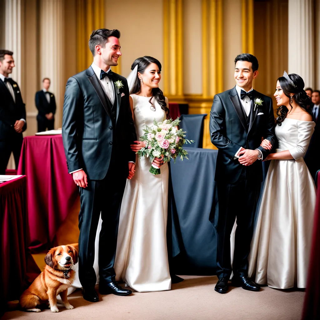 casamento real noiva noivo cachorro casamento real noiva noivo cachorro