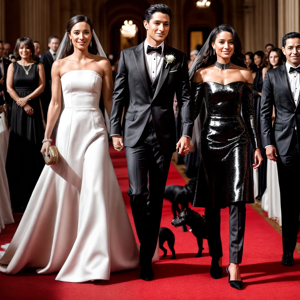 tapete vermelho animais estrelas casamento