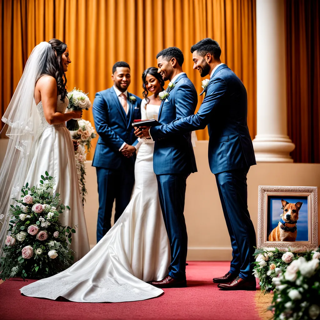 casamento noivos quadro pet amor